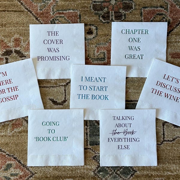 Book Club Funny Sayings Cocktail Napkins - Set of 20 Napkins