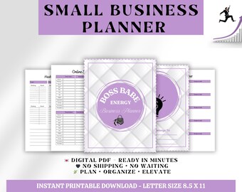 Planer dla małych firm do druku w formacie PDF | Organizator dla przedsiębiorców, Zeszyt ćwiczeń do planowania biznesowego, Wyznaczanie celów, Planer produktywności