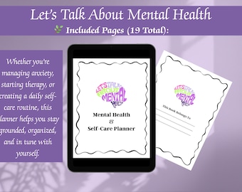 Self Care Planner for Women Printable PDF | Wellness Bundle, Mood Tracker, Habit Tracker, Mental Wellness Planner