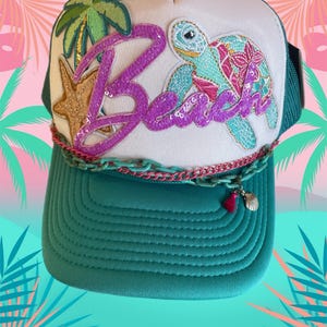 Beach Turtle Western Trucker Hat Cowgirl Hats Gifts For Women Custom Trucker Hats
