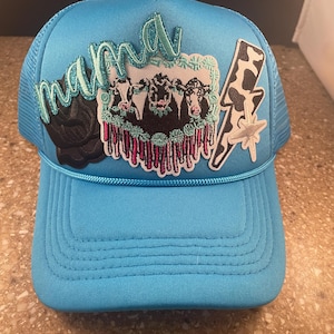 Mama Cowgirl Western Cows Trucker Hat Cowgirl Hats Gifts For Women Custom Trucker Hats Coffee & Cows