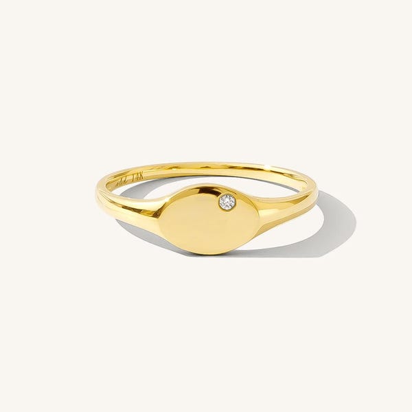 Moissanite Signet Ring, Simple Dainty Band, Women Tiny Dome Ring, Minimalist Ladies Fashion Moissanite band, Gift For Her, Oval Signet Ring