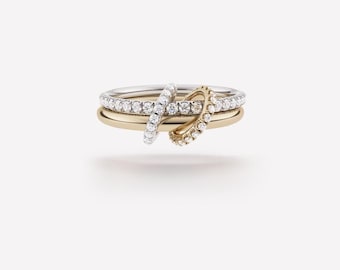 Moissanite Full Eternity Band Ring, Eternity Interlocking Wedding Band, SPINELLI KILCOLLIN Plain Band, Prong Statement Ring, Stacking Band