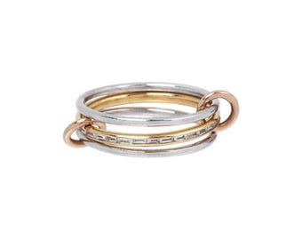 Moissanite Baguette Band, Multi Link Moissanite Band Ring, 14k Gold Plated Silver SPINELLI KILCOLLIN Band, Multi Link Band 3Plain Women Ring