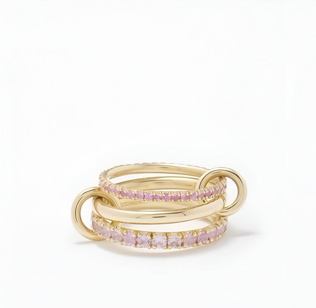 SPINELLI KILCOLLIN Ring, 18k Gold Plated Handmade Pink Sapphire CZ