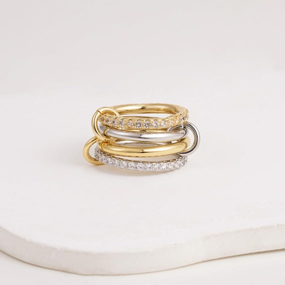 SPINELLI KILCOLLIN Ring, 18k Gold Filled Moissanite Eternity Multi