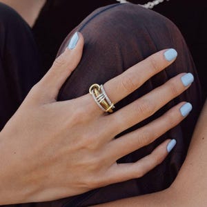 14k Gold Plated Stackable Rings for Women, 925 Sterling Silver Moissanite Rings, Wedding Band, Multi Ring Mixed Stacking Band, 3 Rings Set