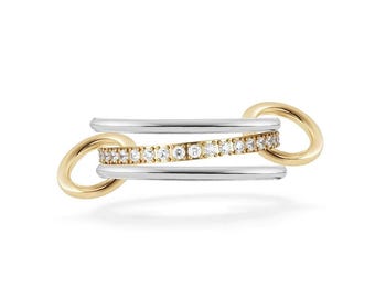 14k Yellow Gold Plated Interlocking Band, Eternity Trendy Band Plain Band Ring, Moissanite Full Eternity Banc Spinelli Kilcollin Women Ring