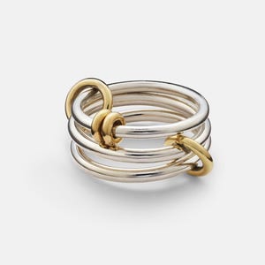SPINELLI KILCOLLIN Ring, Handmade Solid Silver Plain Multi Band Ring, Interlocking Band, Statement Ring, Wedding Band, Stacking Band For Her