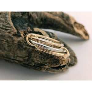 18k Gold Plated Handmade SPINELLI KILCOLLIN Ring, Multi Band Ring, Interlocking Band, Statement Ring, Wedding Ring Plain Band Ring For Women