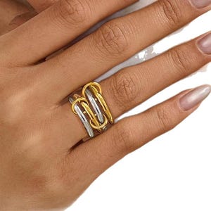 Four Set Plain Silver Band, SPINELLI KILCOLLIN Band, Silver Band Ring, Interlocking Band, Statement Ring, Wedding Ring, Trendy Band For her