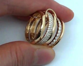 Moissanite Four Full Eternity Band Ring, Silver Interlocking Wedding Band, SPINELLI KILCOLLIN Band, Prong Statement Ring, Stacking Rings