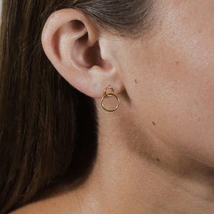 Double hoop earrings - Gold hoops - Circle stud earrings - Circle earrings - Gold hoop earrings - Minimalist jewelry - Dainty gold earrings