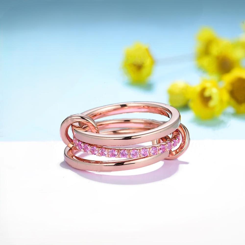 SPINELLI KILCOLLIN Ring, 18k Rose Gold Plated Engagement Pink