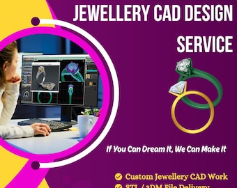 Jewellery CAD Design Service | Custom 3D Jewellery Model | Professional STL/3DM CAD for Casting