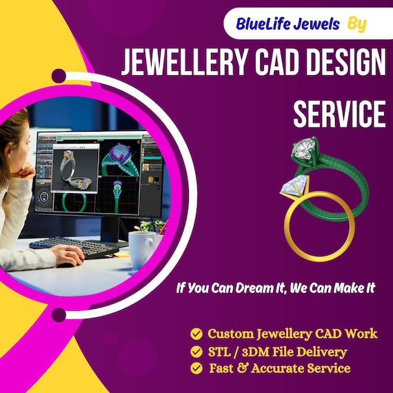 Jewellery CAD Design Service | Custom 3D Jewellery Model | Professional STL/3DM CAD for Casting
