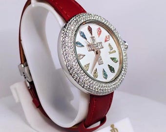 Labor gewachsene Diamant-Kreuz-Uhr | Gefrorene religiöse Uhr | Luxus Hip Hop Uhr | Christliches Geschenk für Männer Frauen