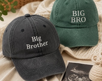 Custom Embroidered Kids Baseball Hat, Big Bro Lil Bro,Big Sis, Baby Hat, Personalized Name,Initial,Family Matching Toddler Cap, Sibling Gift