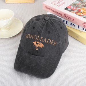 Dragon Rider Embroidered Hat, Wingleader Bookish Cap, Romantasy Baseball Hat, Custom Fantasy Academy Merch, Reader Gift for Fourth Wing Fans