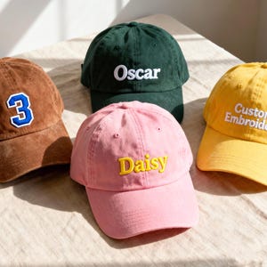 Custom Kids Hat, Embroidered Text Baseball Cap, Personalized Name Hat, Washed Cotton Hat, Children Hats, Baby Hat, Birthday Christmas Gift image 3
