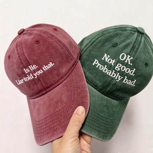 Cappello ricamato OK Not Good Probably Bad – Regalo per fan LGBT di Hockey Romance, regalo per gli amanti dell'hockey, regalo con citazione divertente per i fan