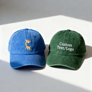 Custom Kids Hat, Embroidered Text Baseball Cap, Personalized Name Hat, Washed Cotton Hat, Children Hats, Baby Hat, Birthday Christmas Gift image 15