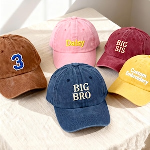 Custom Children&#39;s Hat, Embroidered Text Baseball Cap, Personalized Birthday Number Hat, Kids Hat, Baby Hat, Christmas Gift, Holiday Gift