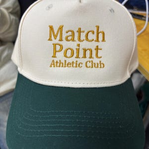 Custom Tennis Hat, Personalized Embroidered Dad Cap, Athletic Club Baseball Cap, Vintage Tennis Team Gift, Workout Sports Cap for Men Women image 6