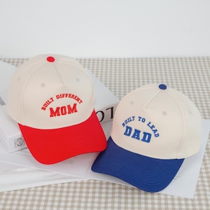 Custom Embroidered Dad Hat, Personalised Mom Dad Cap, Matching Baseball Caps, Pregnancy Announcement Hats, Gift for Couples, New Parents Hat