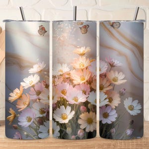 3D Pink Roses Tumbler Wrap PNG, 20 oz Skinny Tumbler Sublimation Design, Floral Straight Tumbler Wrap, Instant Digital Download