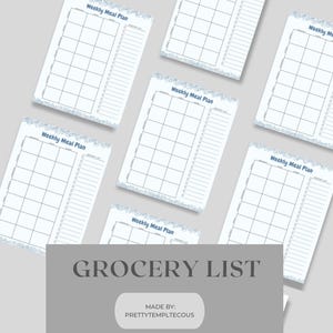 Meal Planner Printable, wöchentlicher Speiseplan, Meal Prep Planner, Einkaufsliste, sofort Download