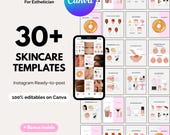 Esthetician Instagram Templates | Skincare Canva Templates, Beauty Social Media Posts, Medspa Marketing Graphics