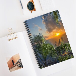 Tropical Sunset Spiral Notebook - Ruled Line, Beach Journal, Gift for Students, Nature Lover&#39;s Diary, Writing Notebook, Travel Notepad