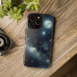 Moon and Stars night sky, Celestial Design, samsung Galaxy case, google pixel case, iphone case, Night sky