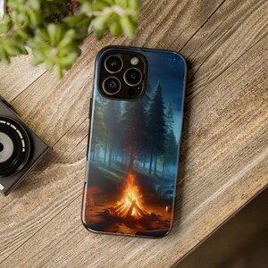 Camping Phone Case | Adventure Lover's Accessory, Wilderness, Nature, Outdoor Gift, Cozy Campfire Design