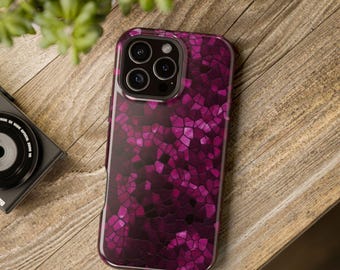 Mosaic Pink Magsafe compatible Iphone case