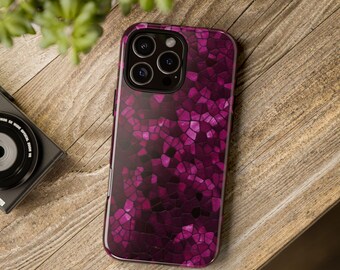 Mosaic Pink phone case for Iphone, Samsung Galaxy, and Google Pixel phones