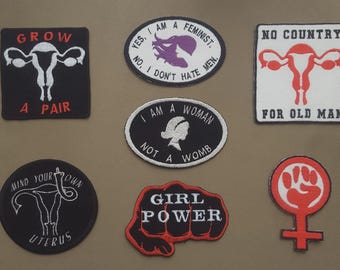 Feministische Slogans Aufnäher zum Aufnähen, Frauenrechte, Girl Power