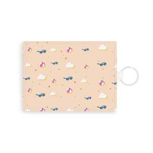 Porte-cartes élégant en cuir Saffiano | Porte-cartes Beach Vibes, accessoire d'été, portefeuille de voyage, cadeau pour elle, organiseur