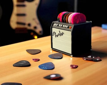 Mini Guitar Amp Pick Holder Fender Guitar lover gift Band Player Amplifier Decor 8 pick holder