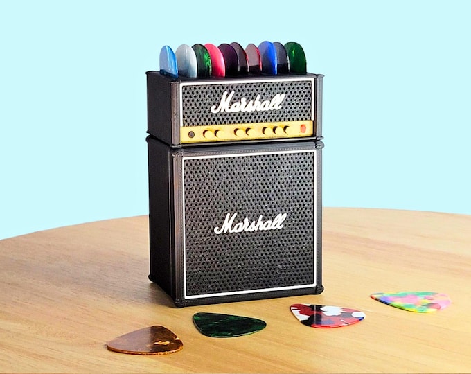 Mini Guitar Half Stack Amp Pick Holder Marshall Guitar lover gift Band Player Amplifier Decor Magnetic pick storage Amp Pick Holder Marshall