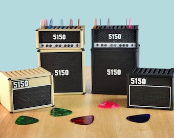 Mini Guitar Half Stack Amp Pick Holder 5150 Guitar lover gift Band Player Amplifier Decor Magnetic pick storage Amp Pick Holder Marshall
