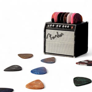 Mini Guitar Amp Pick Holder Marshall Gibson Orange Fender