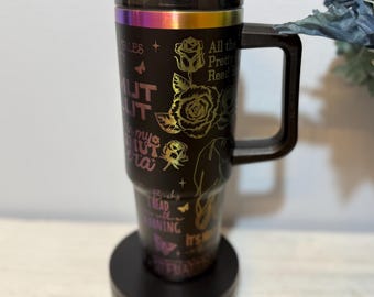 Dirty Romance/Book lover Laser Engraved 30oz Stanley Dupe Tumbler, Black Chroma Tumbler