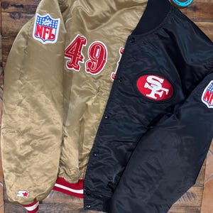 Vintage 90s San Francisco 49ers forty niners starter bomber jacket reversible
