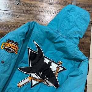 Vintage 90s San Jose Sharks Pro Player Bomber Puffer Jacket - Etsy