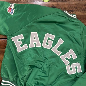 Vintage 90s Philadelphia Eagles Chalk line satin bomber jacket M