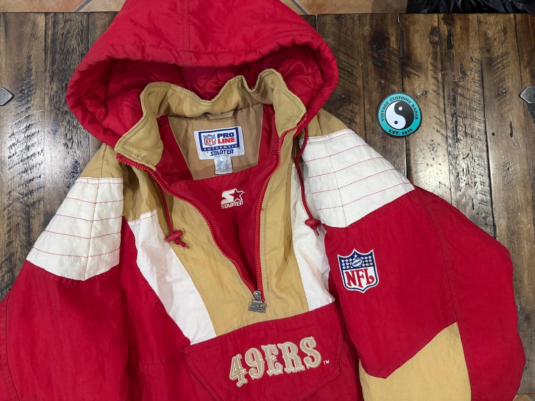 希少【PRO PLAYER×SF 49ers】90s NFLジャケット　総柄　赤 ファッションファッション - 希少【PRO PLAYER×SF 49ers】90s NFL