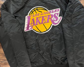 Chaqueta bomber de satén estilo "starter" de Los Angeles Lakers, años 90
