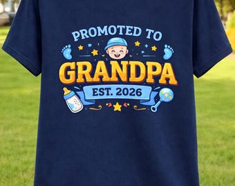 Zum Grandpa Est 2026 Babymitteilungs-T-Shirt gefördert